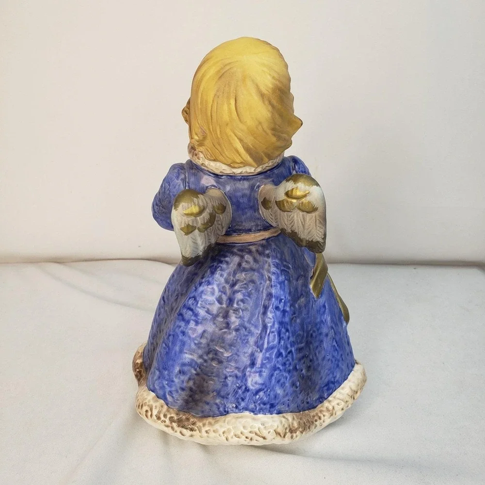Goebel Handarbeit Large Angel W Germany 42 329 22 Blue Candleholder Frobek 8.75" - Picture 9 of 12